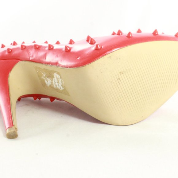 SHOE DAZZLE Studded Red Pump Heels Like New - Picture 8 of 8